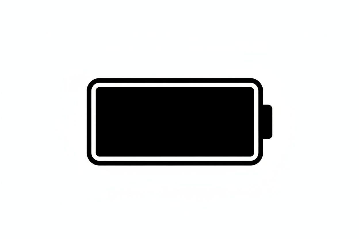 Erstelle mir ein bytterie symbol o man sieht,das die batterie voll ist bitte in schwarz