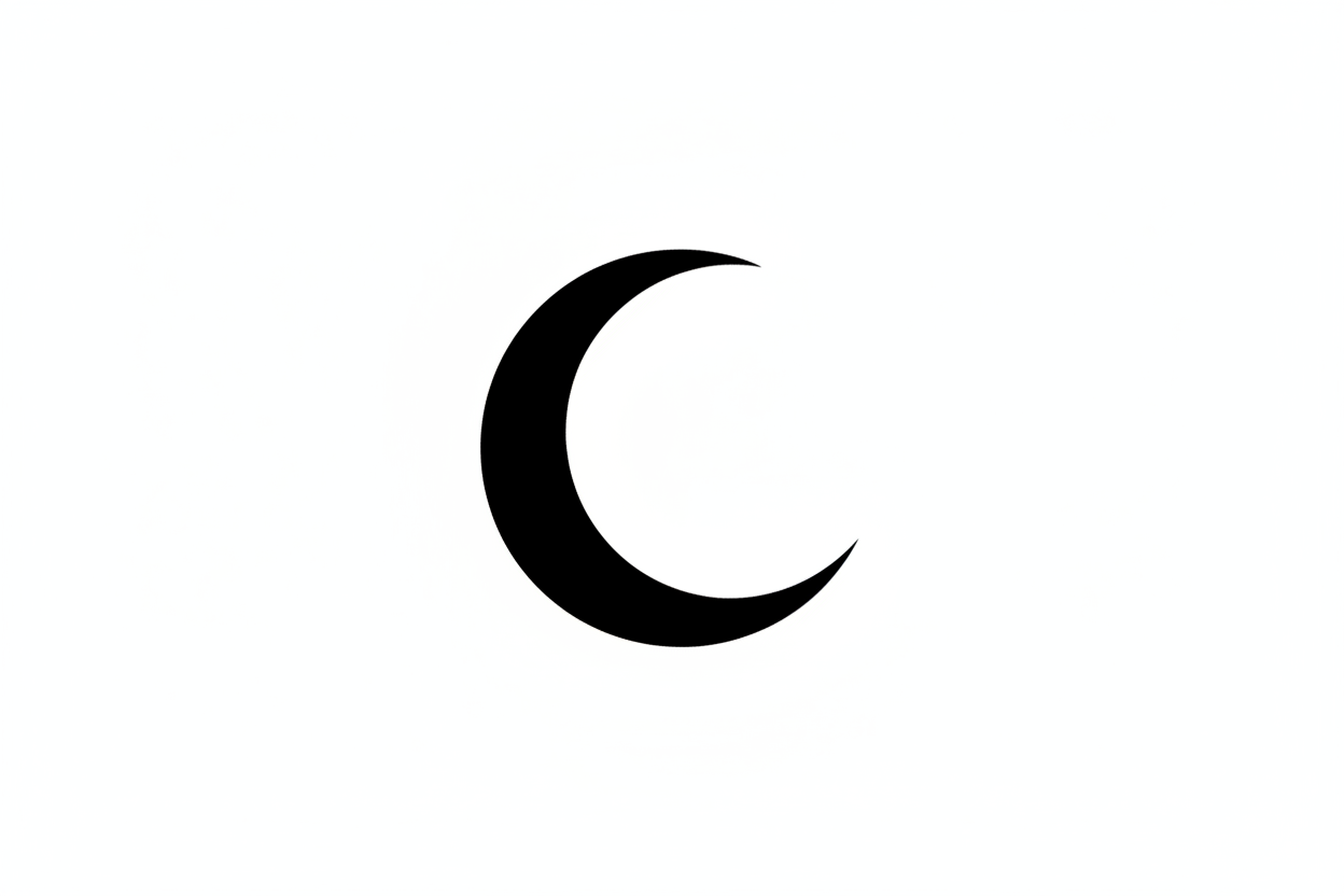 halbmond symbol scwarz erstellen hintergrund weiss